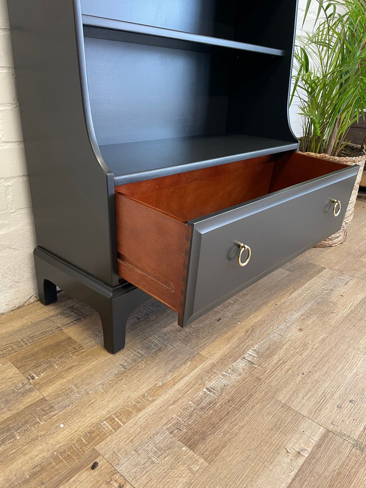 photo for sale Stag Minstrel Waterfall Bookcase Painted Black