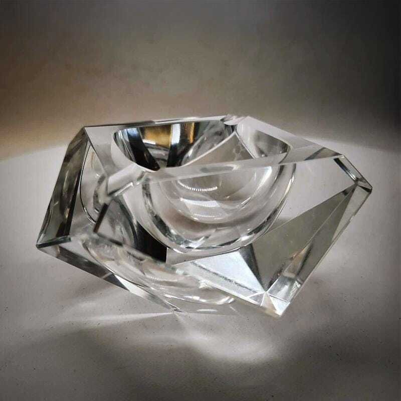 1960s Transparent Ashtray Or Catch All In Murano Glass By Flavio Poli For Seguso. photo for sale