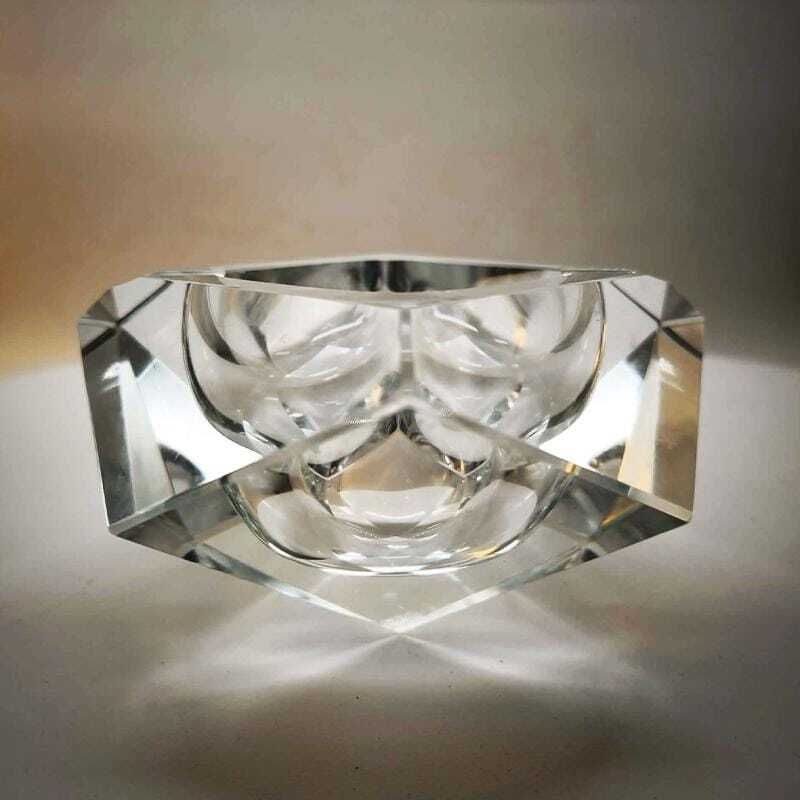 1960s Transparent Ashtray Or Catch All In Murano Glass By Flavio Poli For Seguso. photo vinterior