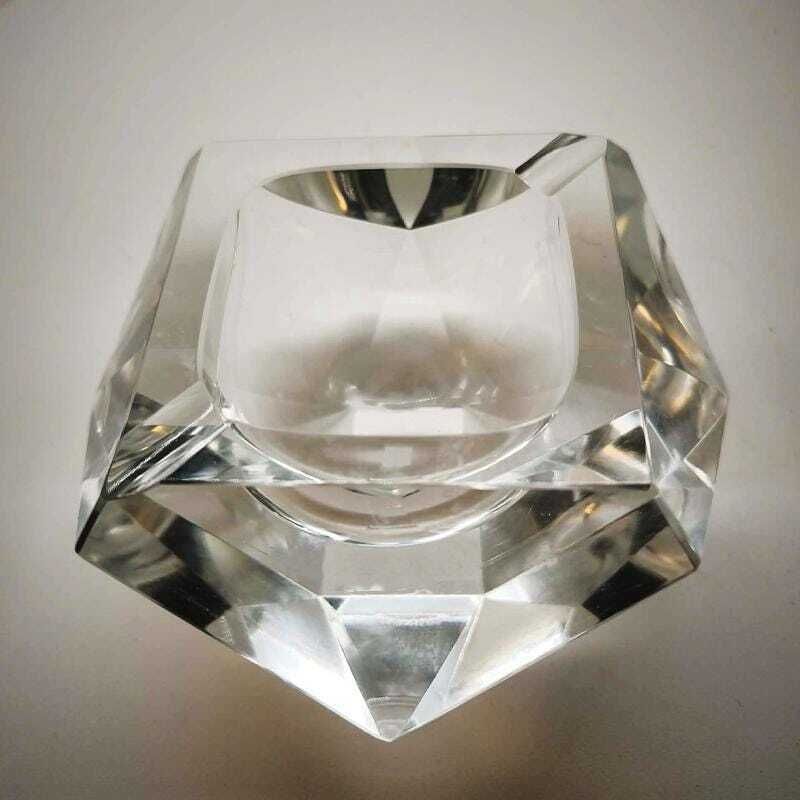 photo furniture 1960s Transparent Ashtray Or Catch All In Murano Glass By Flavio Poli For Seguso.
