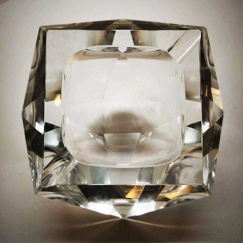 photo for sale 1960s Transparent Ashtray Or Catch All In Murano Glass By Flavio Poli For Seguso.