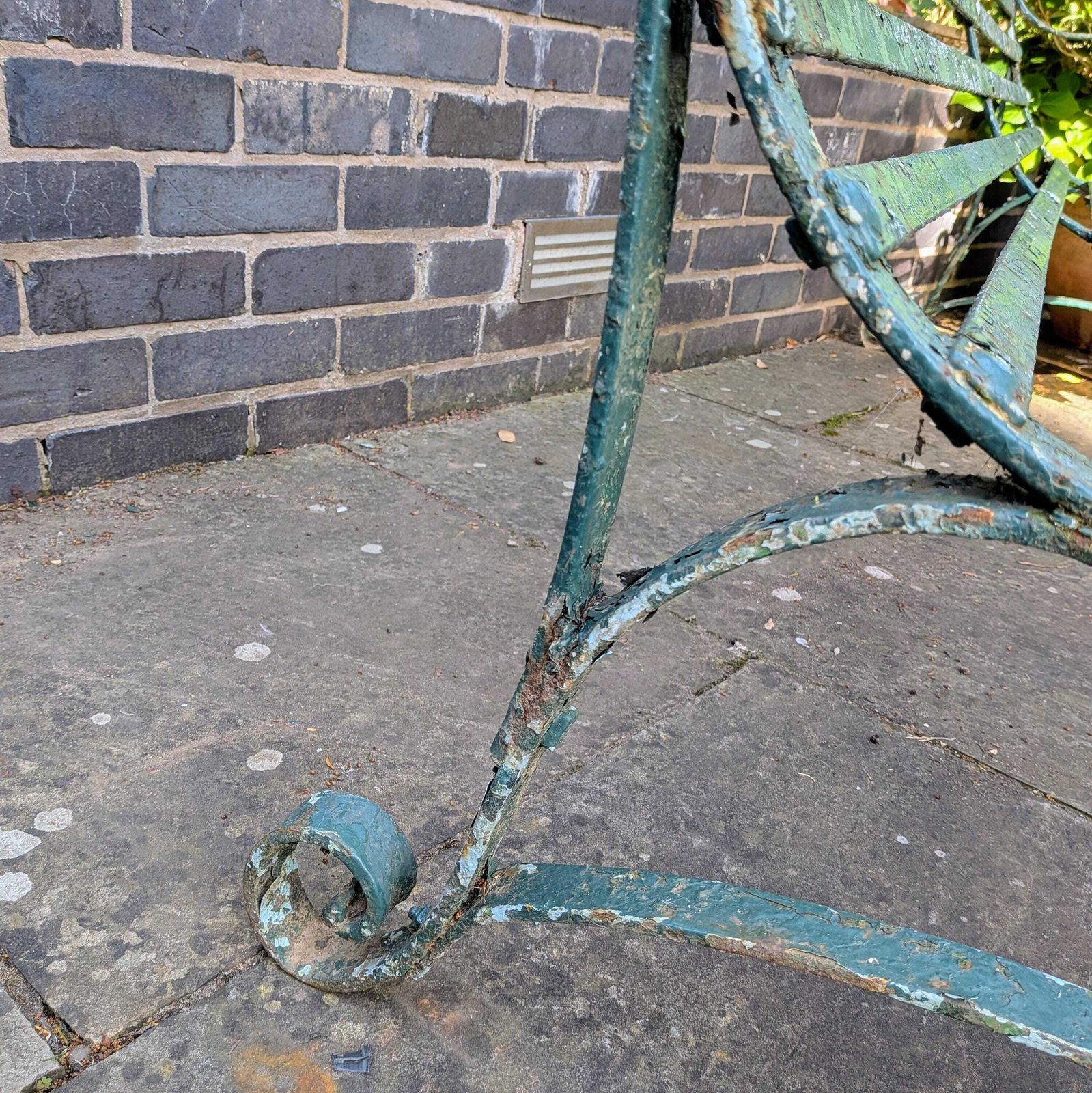 An Antique Regency Strapwork Iron Garden Bench C1830 photo vinterior