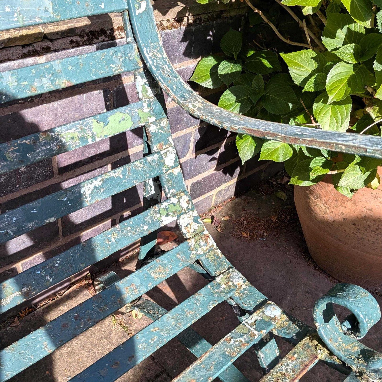 1275.0 An Antique Regency Strapwork Iron Garden Bench C1830 photo