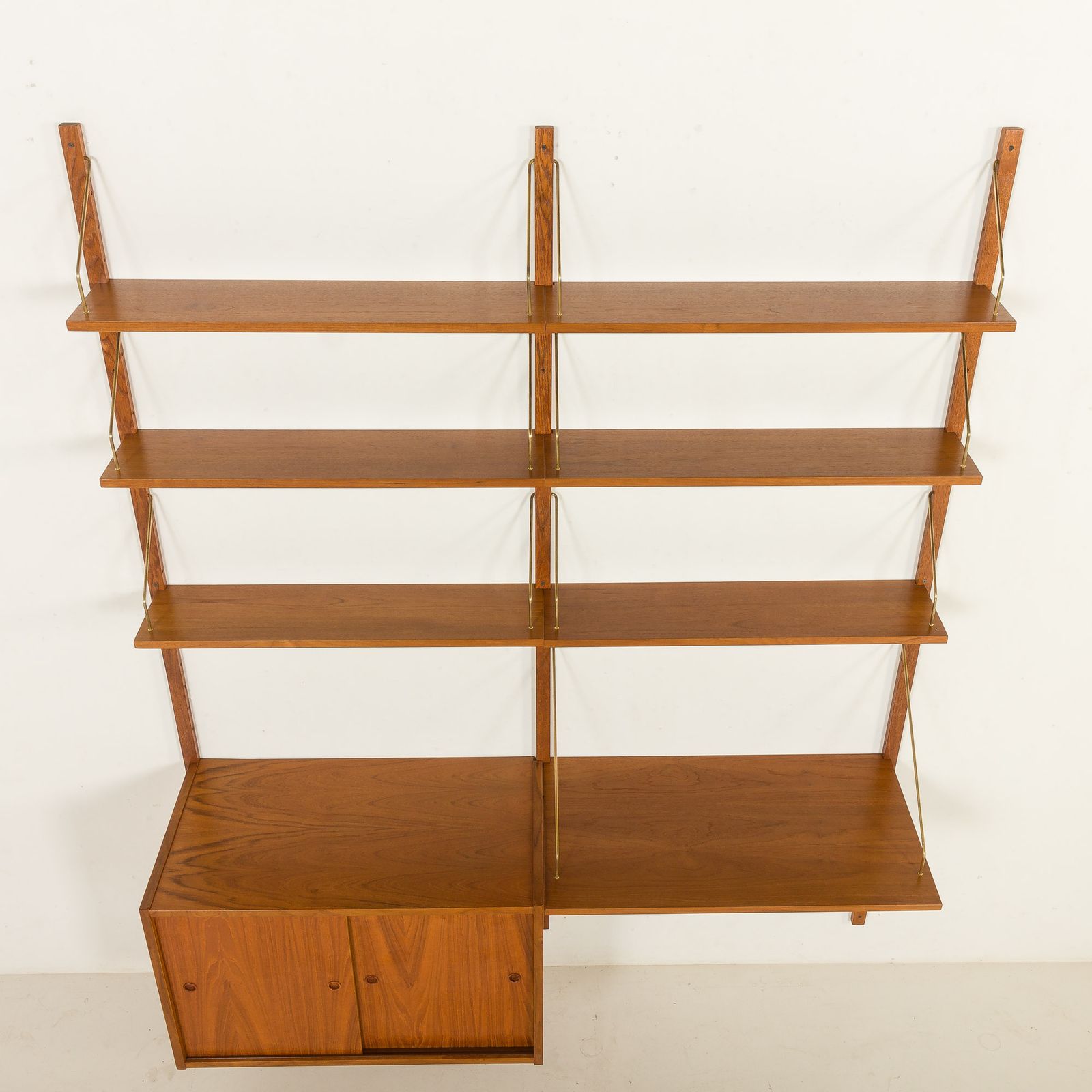 Danish Teak Wall Unit In The Style Of Cadovius, Sorensen, 1960s photo vintage