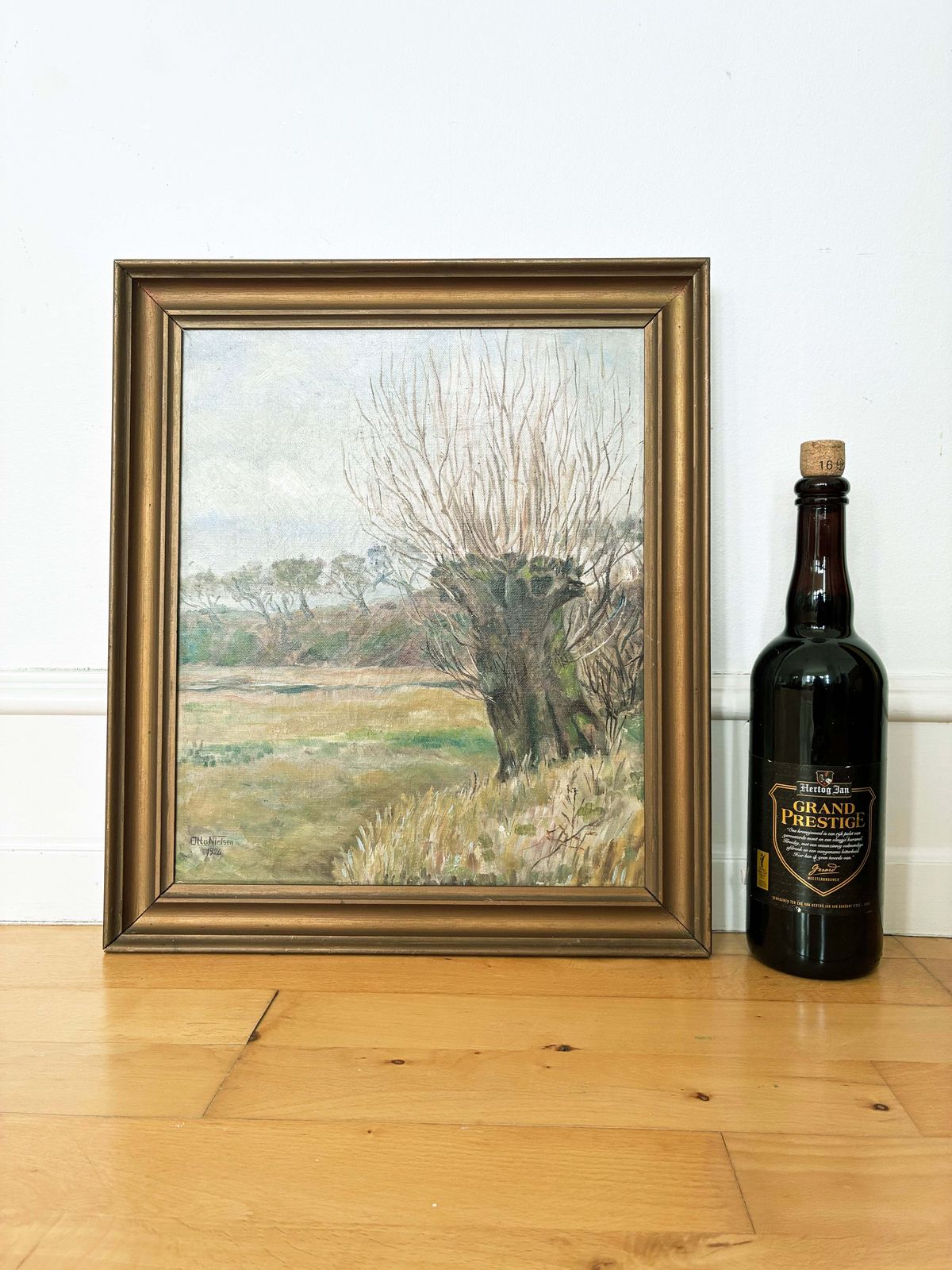 photo furniture Antique Original Landscape Oil Painting Signed Countryside Art