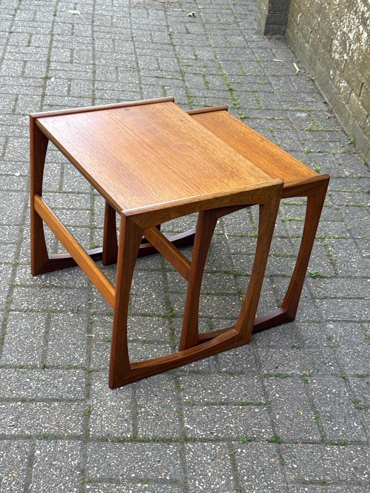 Vintage G Plan Style Teak Nest Of Two Side Tables – Mid Century Modern 1960s / 1970s photo for sale