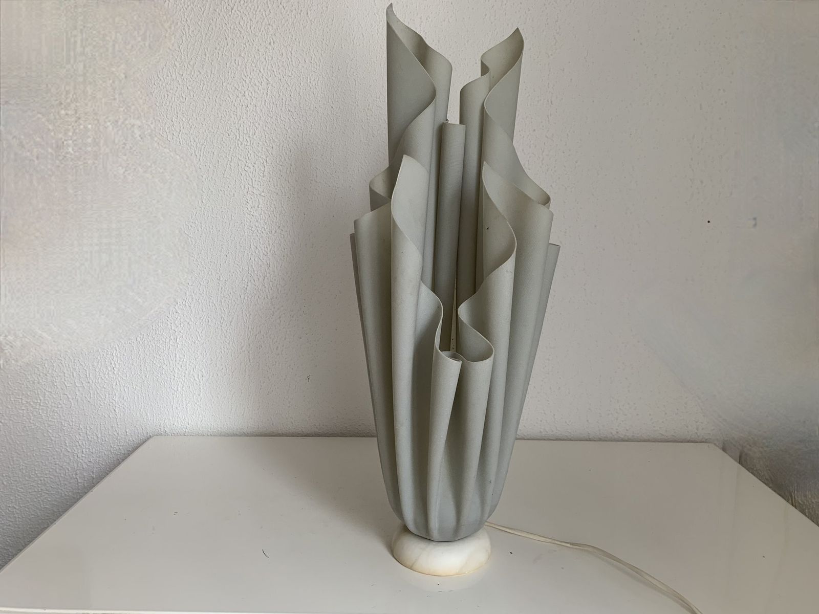 Vintage 1970s Athena Georgia Jacob Lamp, Draped In Mouse Grey   50 Cm