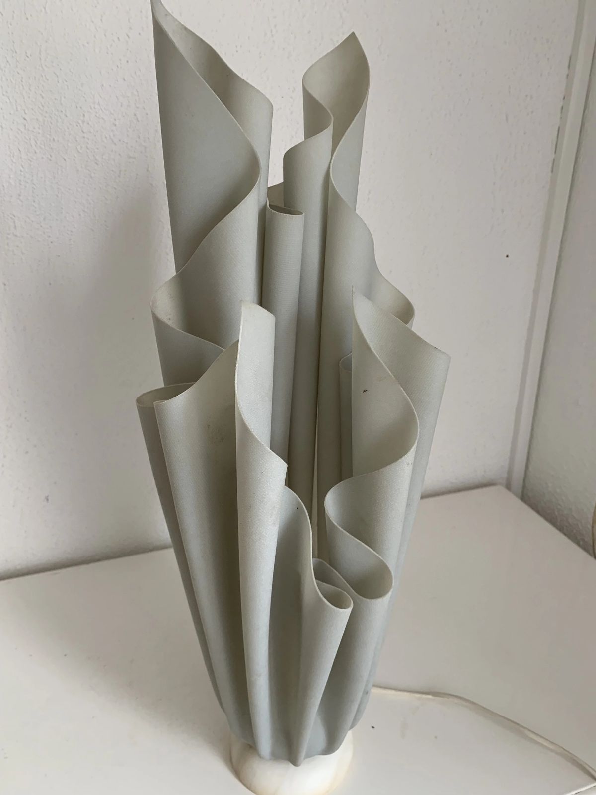 Vintage 1970s Athena Georgia Jacob Lamp, Draped In Mouse Grey   50 Cm photo furniture