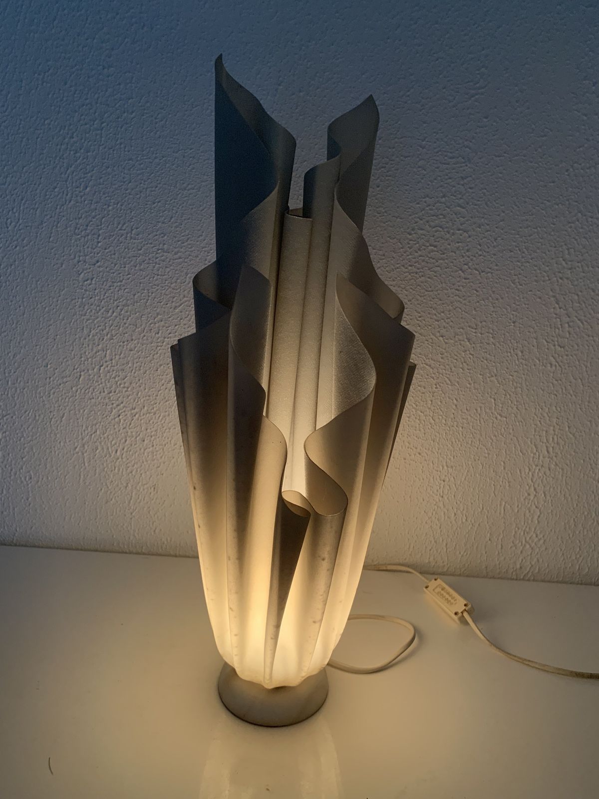 Vintage 1970s Athena Georgia Jacob Lamp, Draped In Mouse Grey   50 Cm photo 239.0