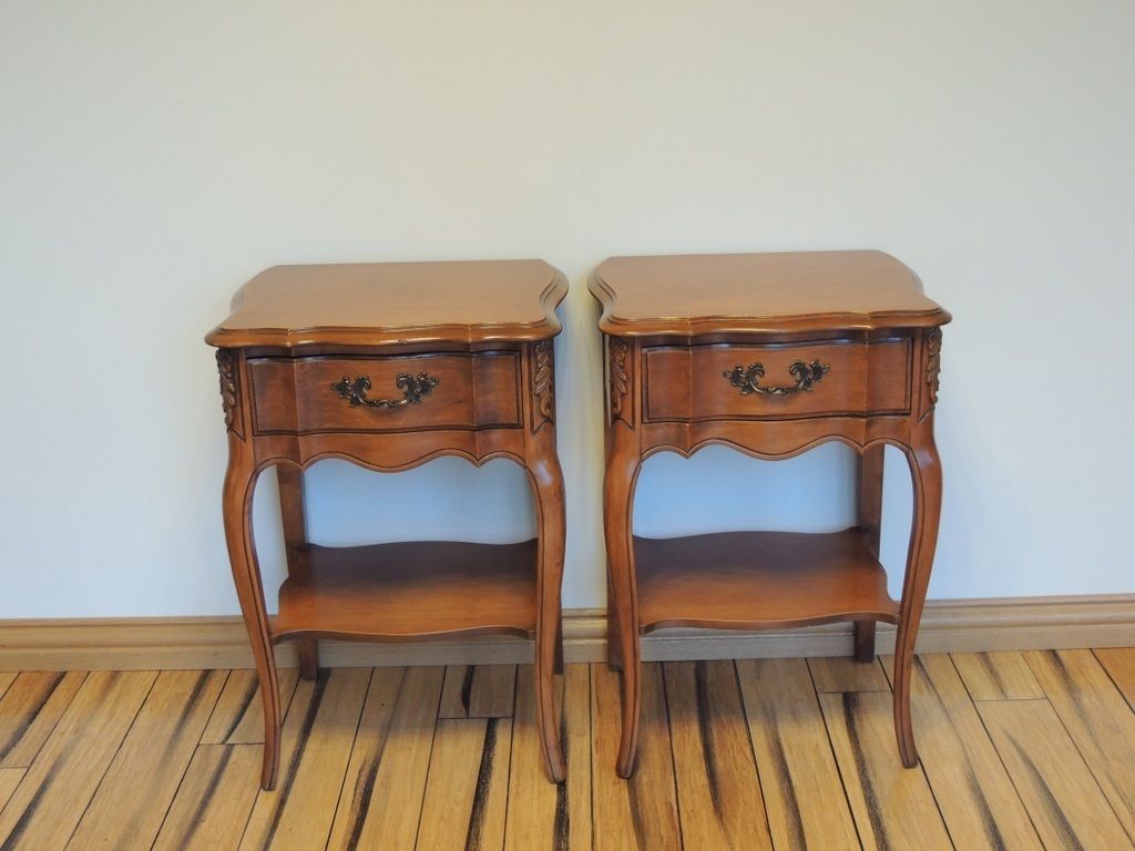 Pair Of French Louis Cherry Bedside Tables photo for sale