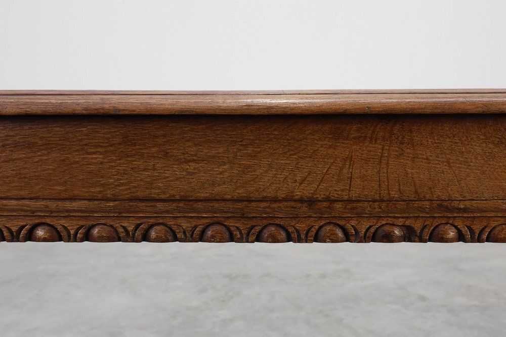 Furniture Antique Jacobean Carved Oak Bench, 1600s photo
