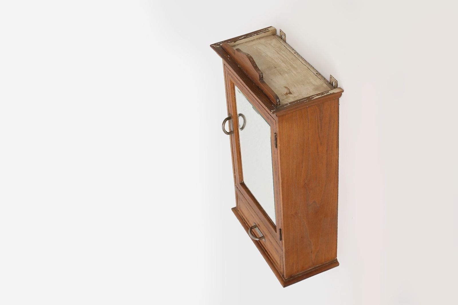 1515.0 Art Deco Shaving Cabinet In Oak With Mirror, France, 1930s photo