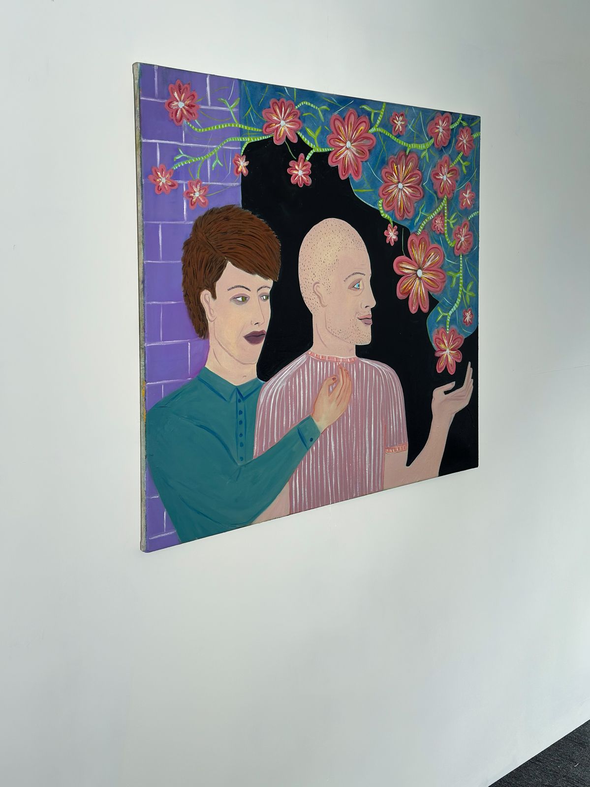 Contemporary Lgbtq Figurative Portrait Painting, Oil On Canvas photo vinterior