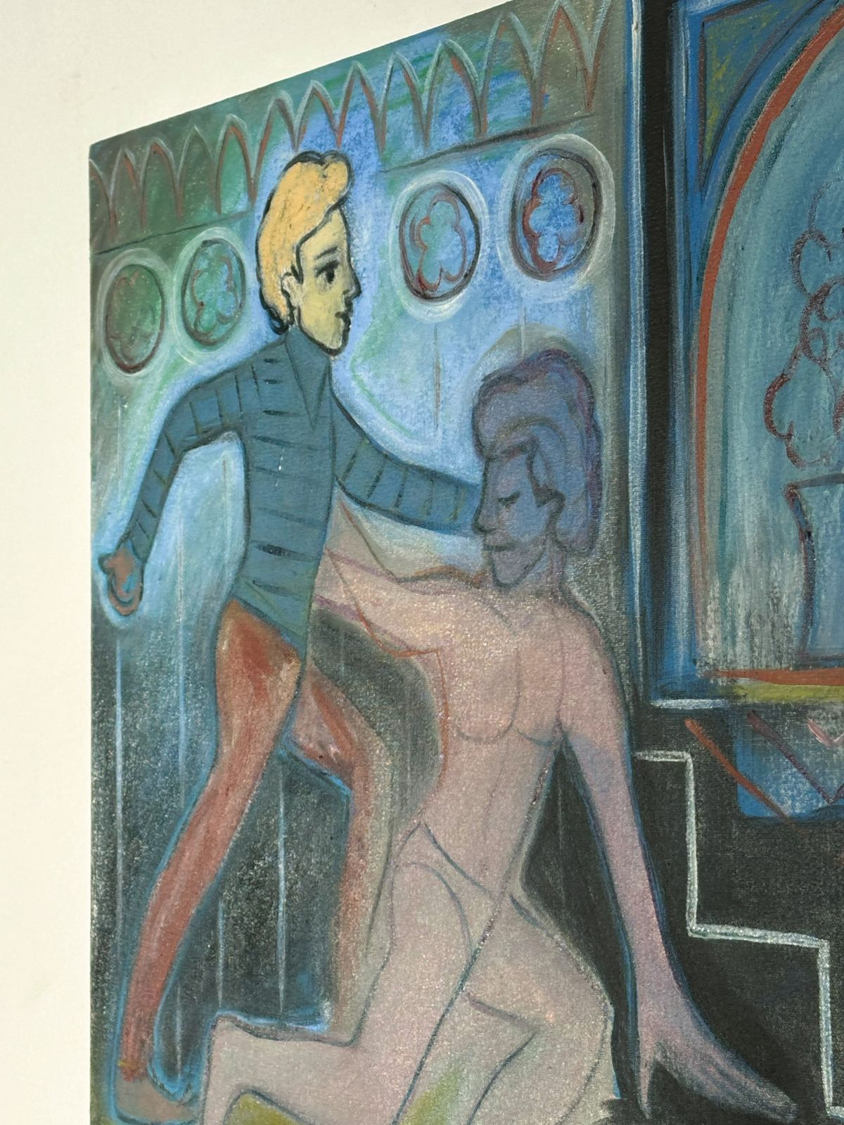 Contemporary Lgbt Figurative Oil Painting Exploring Queer Nightlife 2025 photo furniture