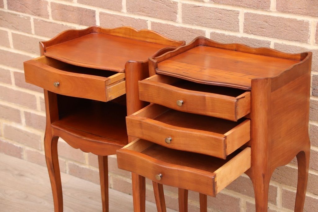 Pair Of French Louis Cherry Bedside Tables photo vinterior