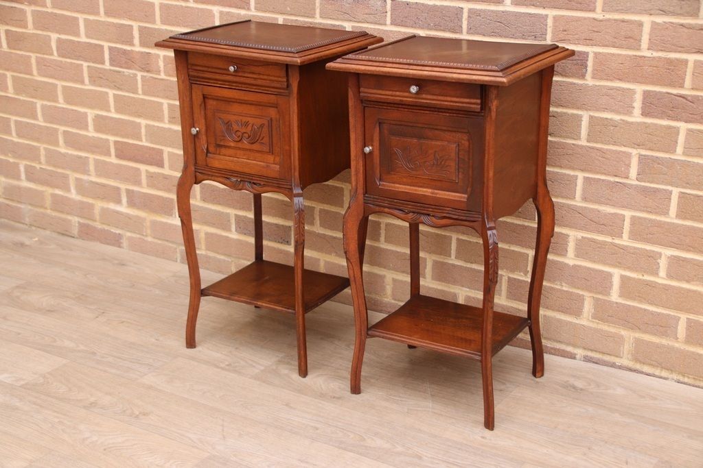 Pair Of Mahogany Antique Bedside Tables photo Furniture