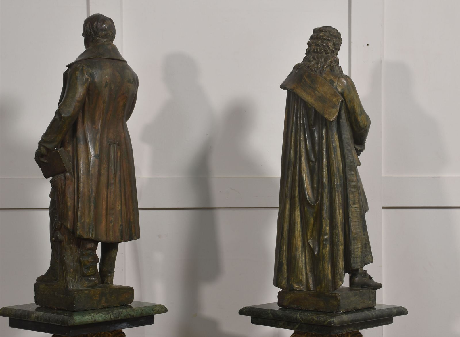 Pair Of Late 19th Century Patinated Chalk Figures By Dopmeier photo for sale