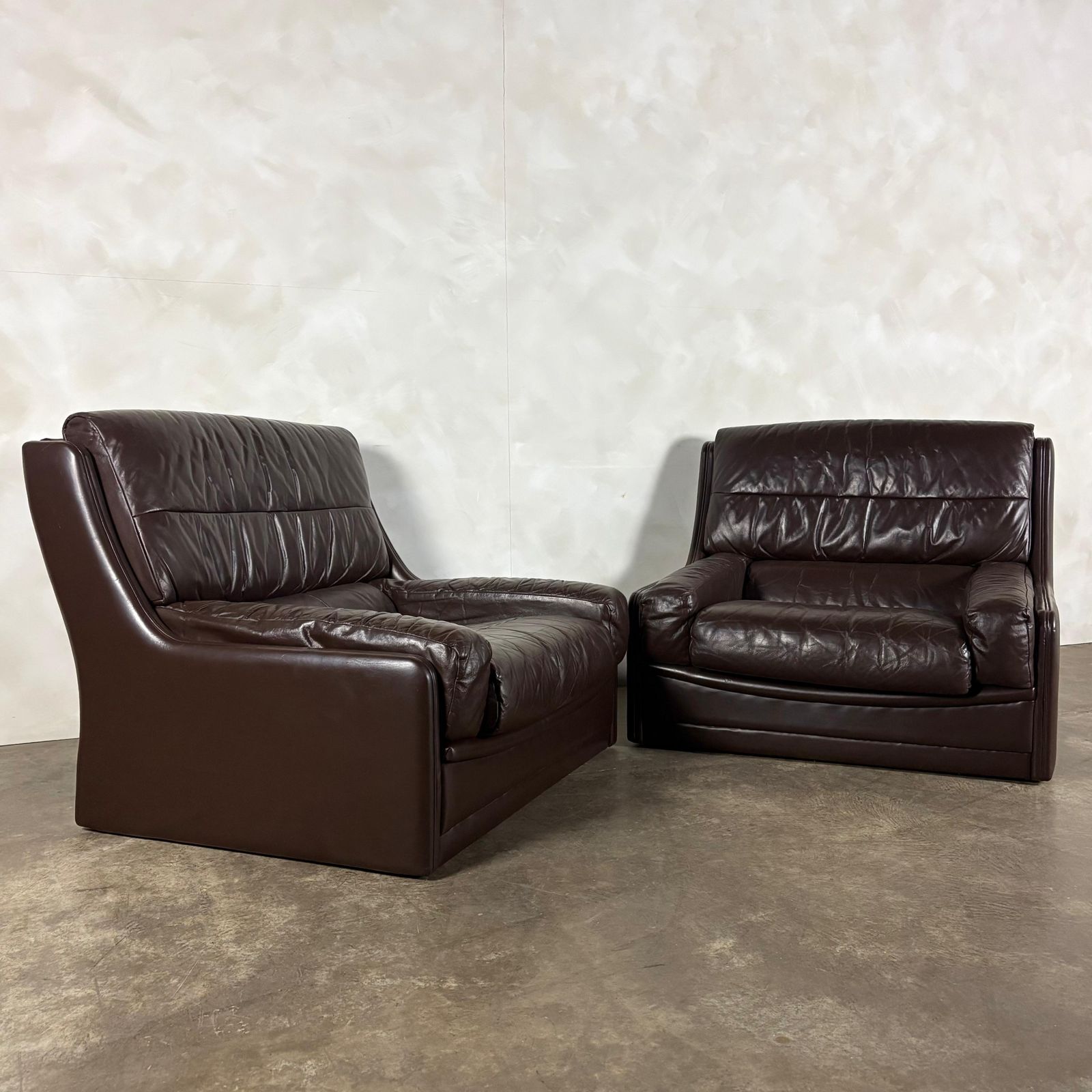 Mid Century Large Brown Leather Armchair Gimson & Slater Retro Mcm photo furniture