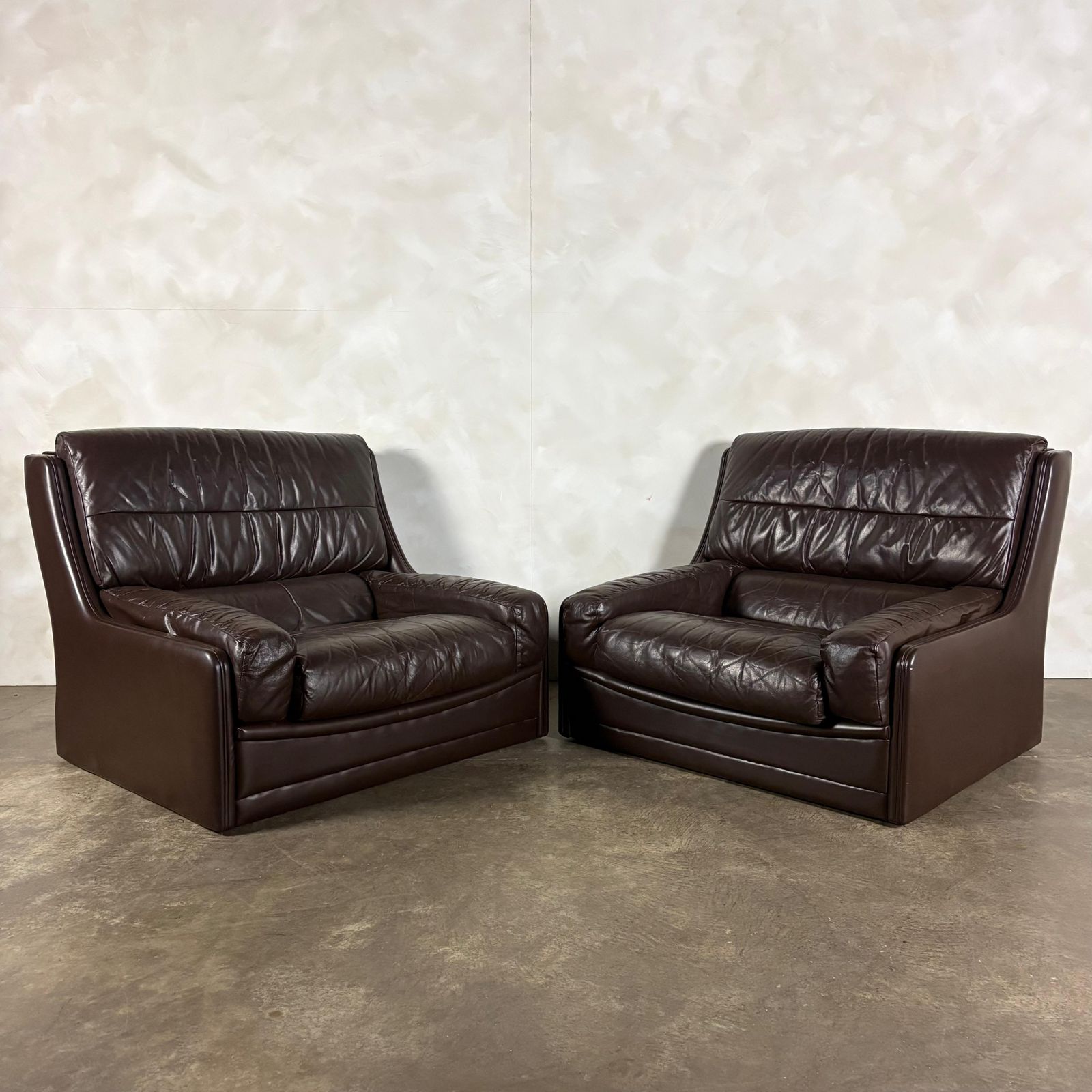 Mid Century Large Brown Leather Armchair Gimson & Slater Retro Mcm photo Furniture