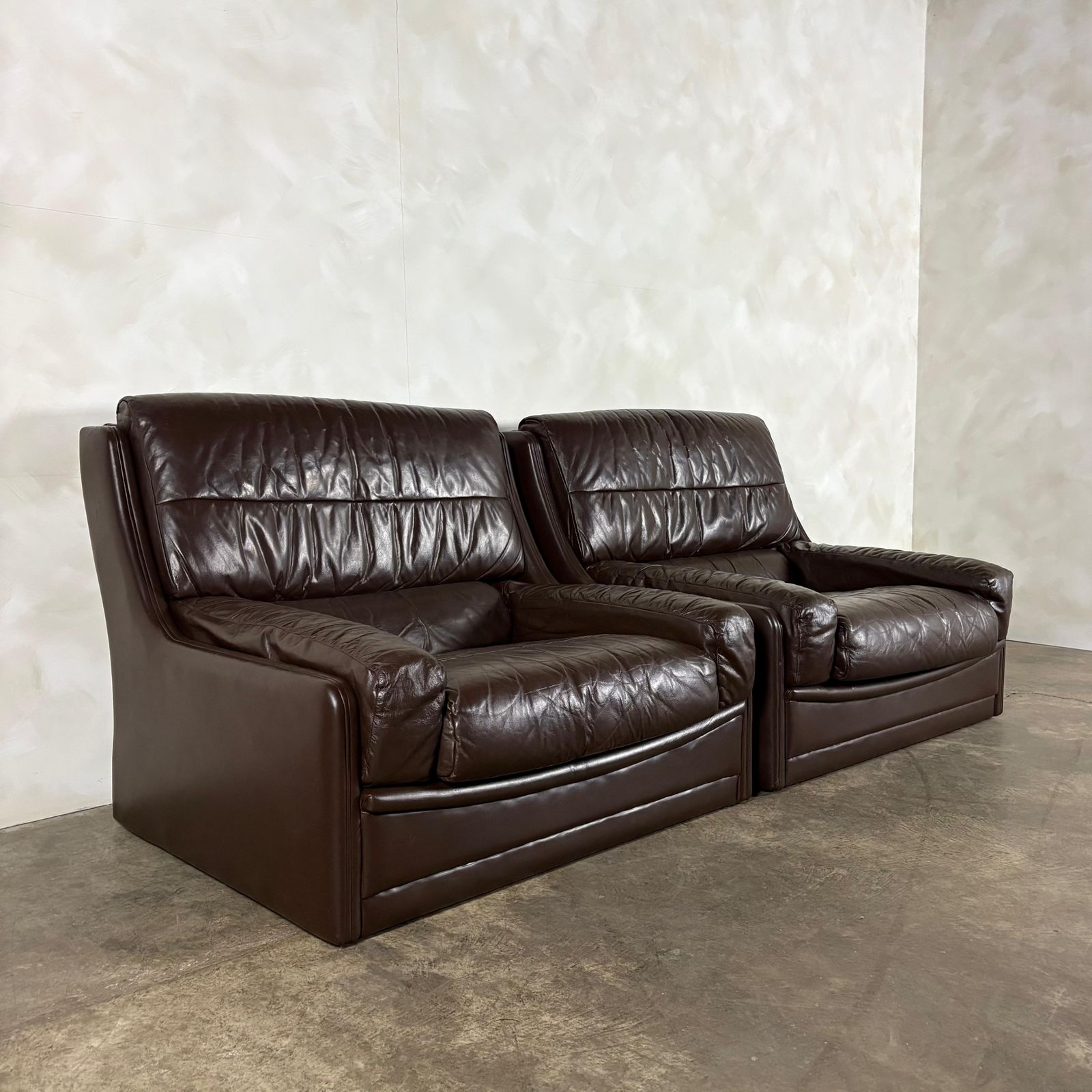 Mid Century Large Brown Leather Armchair Gimson & Slater Retro Mcm photo vinterior