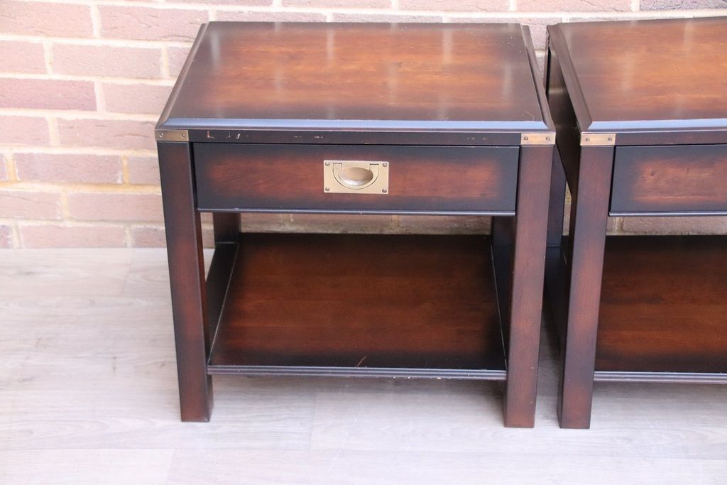 Pair Of Military Campaign Bedside Tables photo Furniture