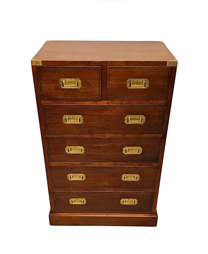 A Gorgeous Tall Chest Of Drawers In The Campaign Style photo furniture