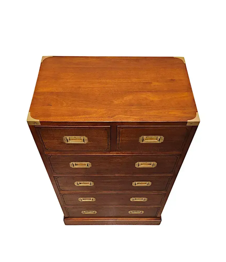 A Gorgeous Tall Chest Of Drawers In The Campaign Style photo Furniture