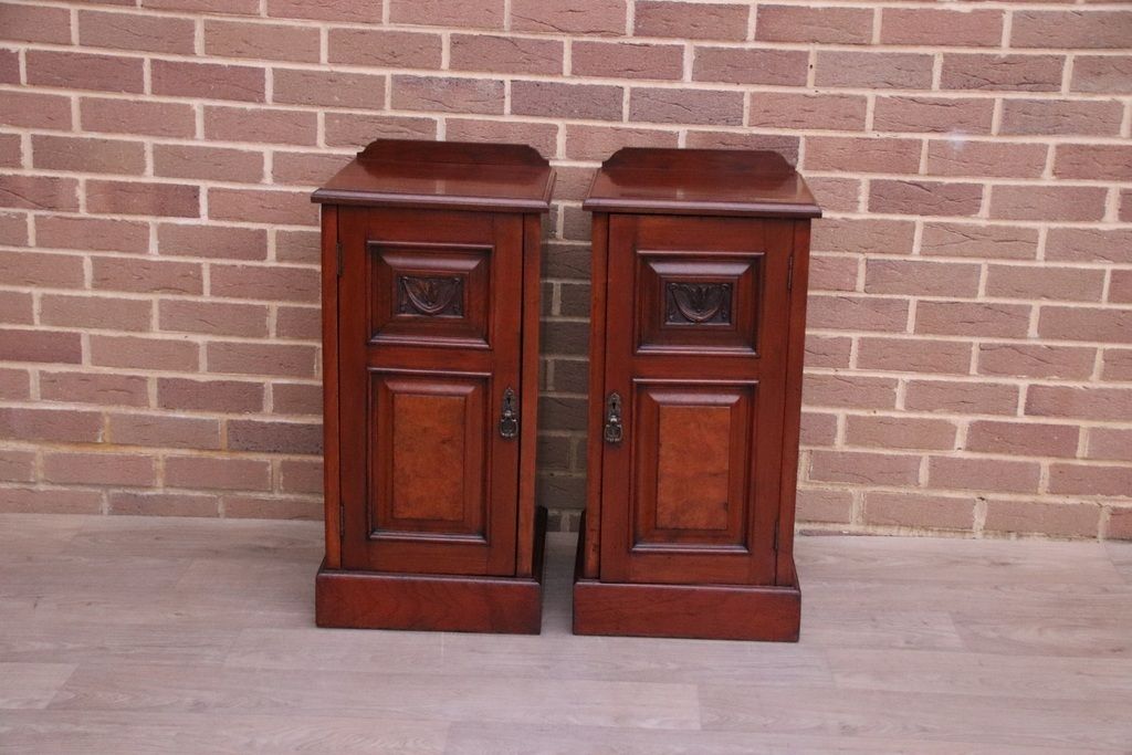 Pair Of Antique Mahogany Pot Bedside Tables photo furniture