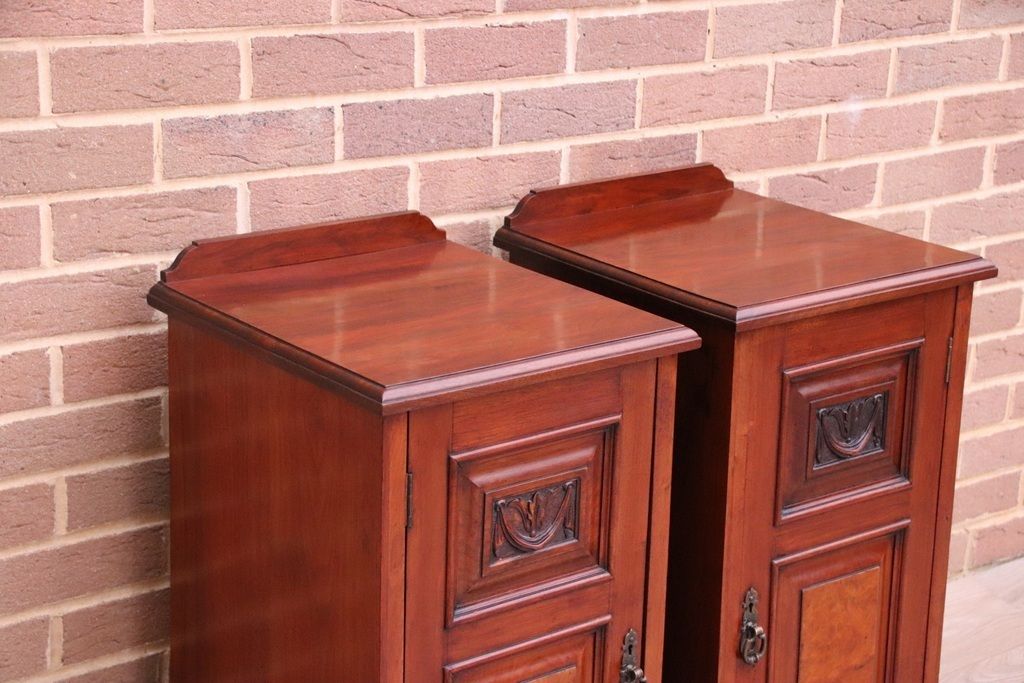 Pair Of Antique Mahogany Pot Bedside Tables photo 675.0
