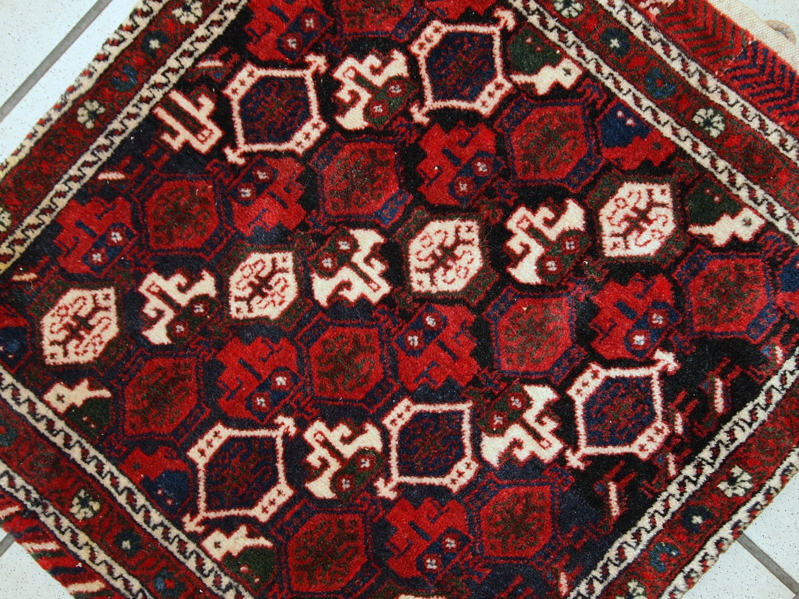 Handmade Vintage Tribal Salt Bag — 1'7" × 1'8" — 1980s photo furniture