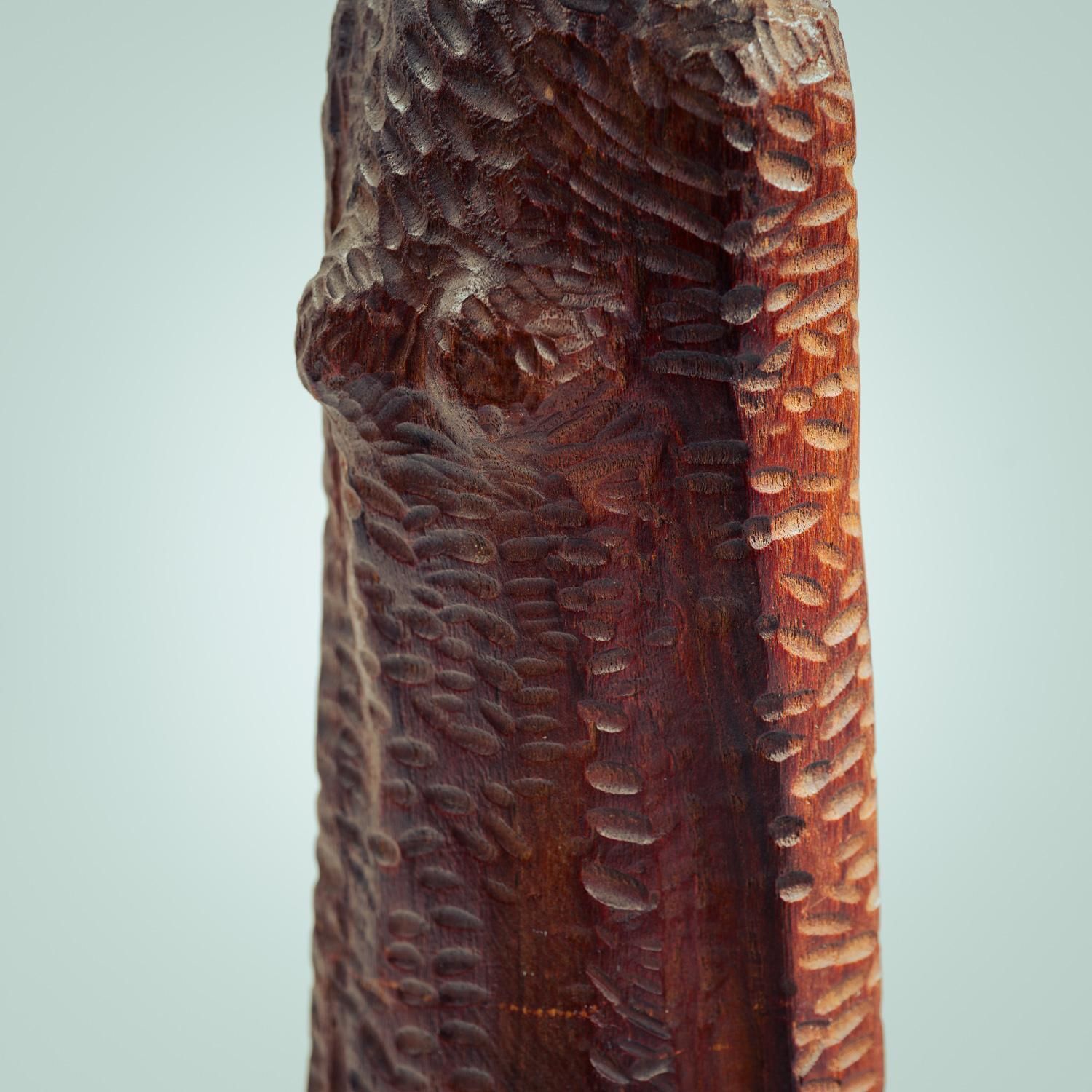 Art Dutch Brutalist Carved Wood Sculpture Of Womans Figure, Height 95cm, 1970s photo