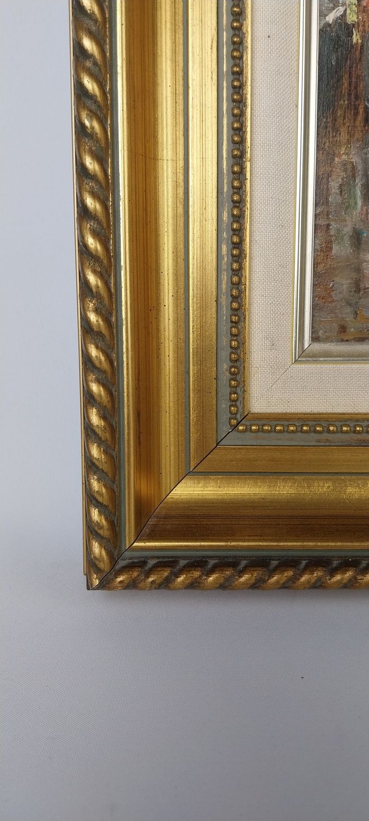 photo furniture Vintage Impressionist Paris Scene Oil On Canvass In Gilt Frame