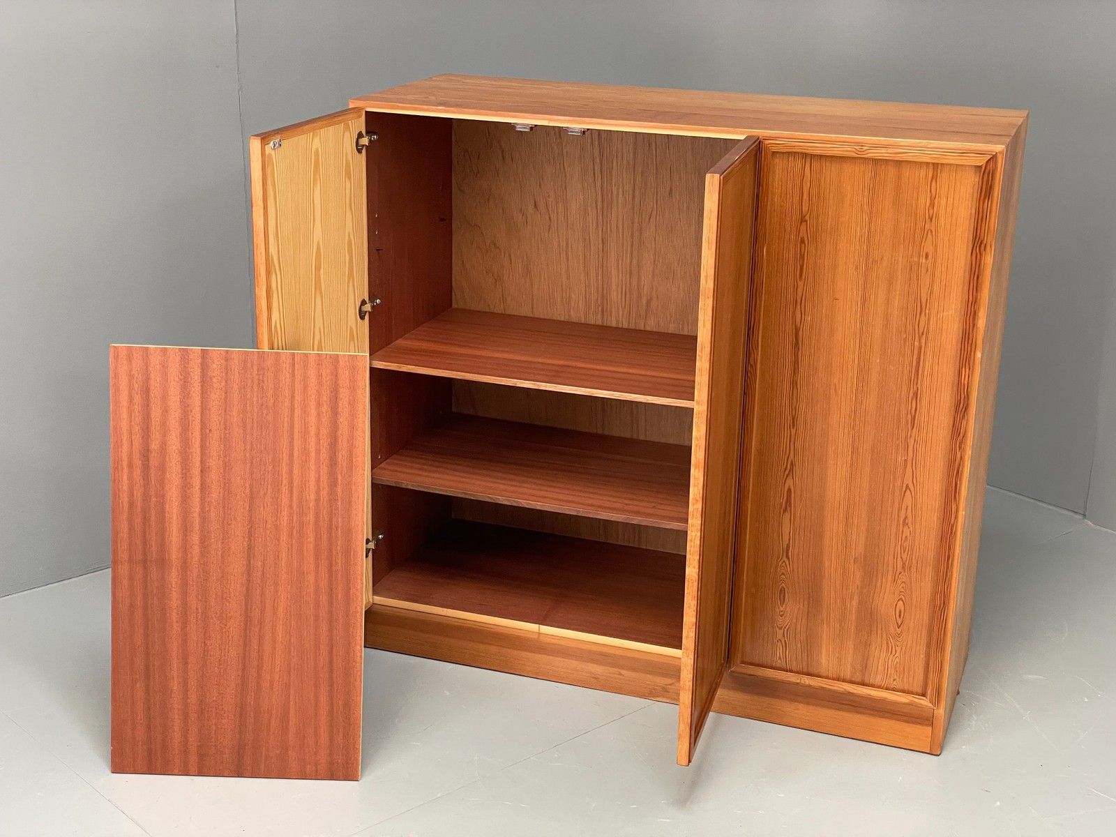 Vintage Danish Pine Cabinet By Viborg Møbler 1970s Drawers Shelving Eb10846 photo Furniture