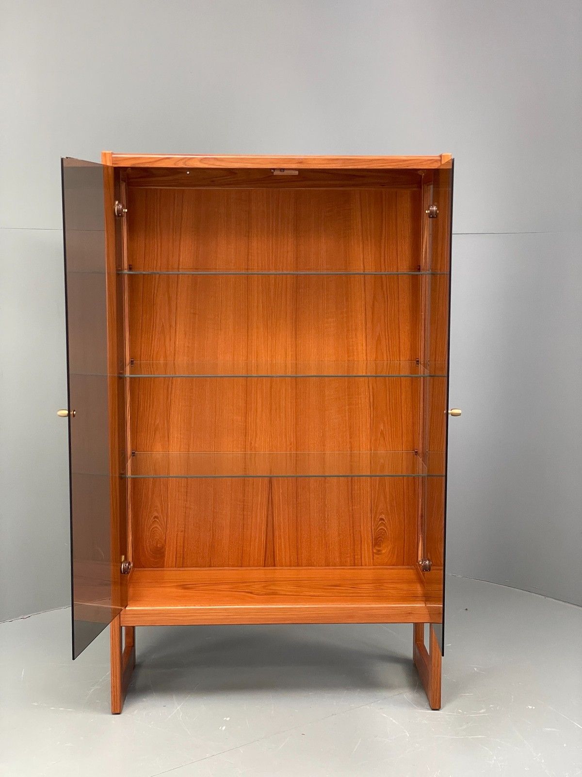 Vintage 1960s Shelving Unit Glazed Solid Teak Turnidge Of London Eb12207 photo furniture