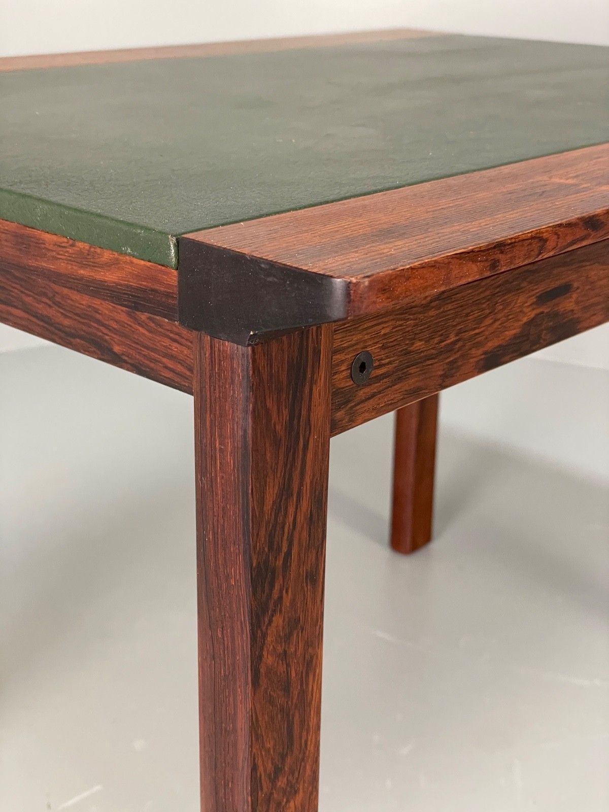 photo furniture Vintage 1960s Side Table By Hans Olsen Sweden Green Leather Top Eb11186 Mwoo