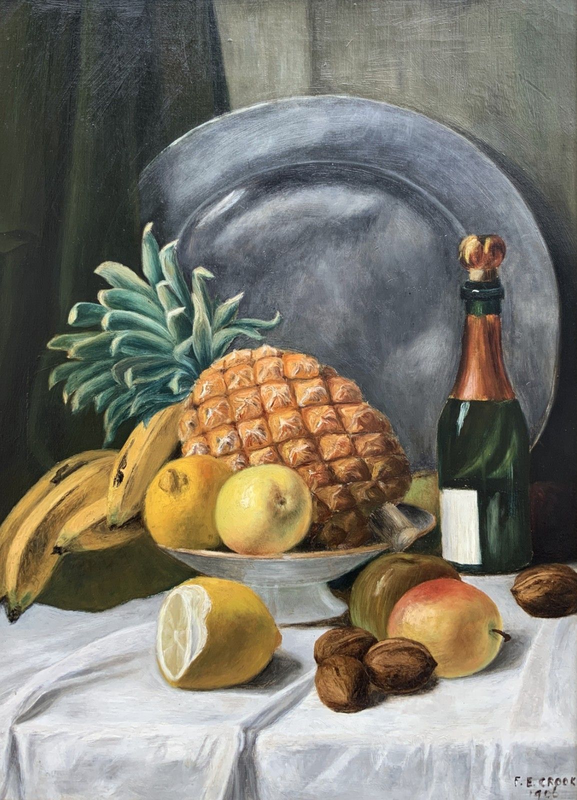 Museum Quality Still Life Oil Painting Edwardian Antique Signed Original (1of2) photo for sale