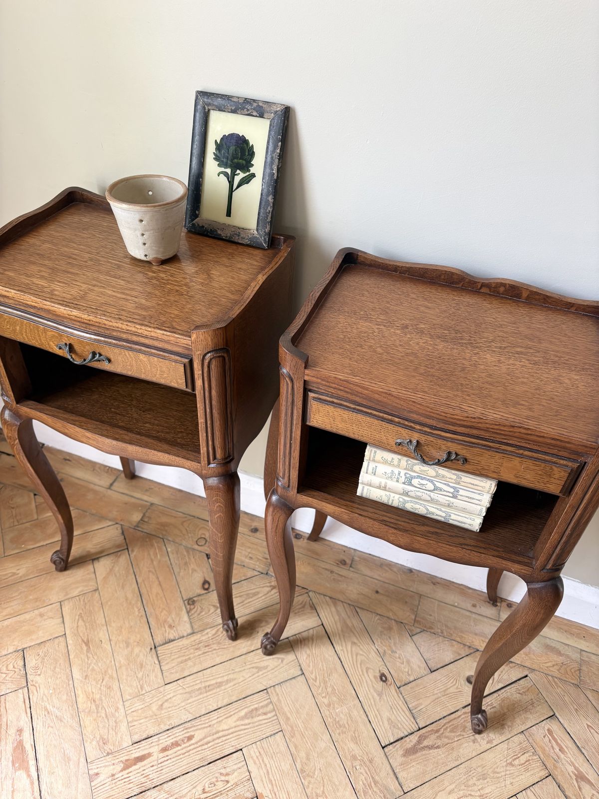 photo furniture Pair Of  Vintage French Bedside Tables