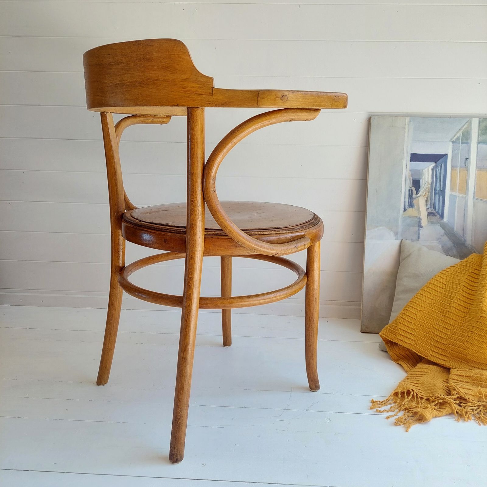 Art Deco Thonet 233 Bentwood Dinning Chair Office Armchair 1920s photo for sale