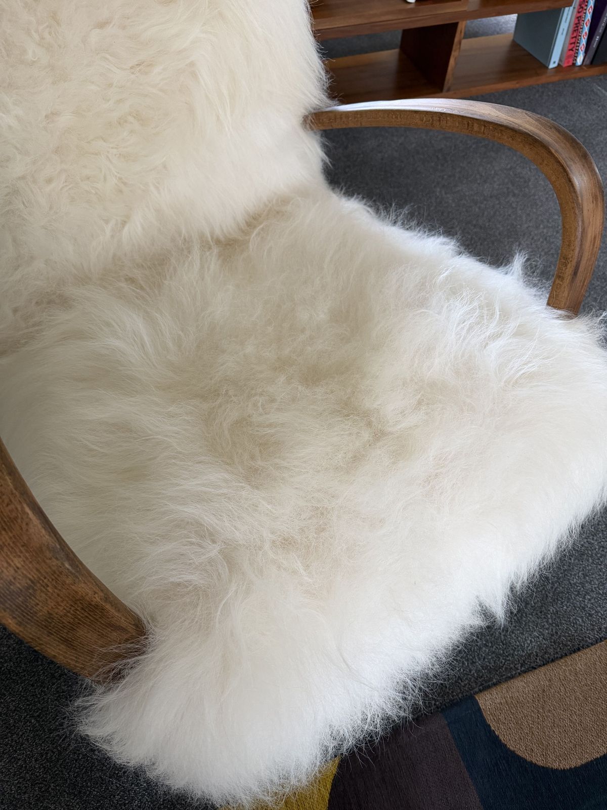 Halabala H269 Bentwood Chair, Real Sheepskin Covering photo Furniture