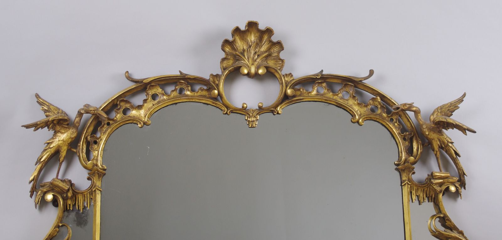 19th Century Chinese Chippendale Style Giltwood Overmantle Mirror photo Home Decor