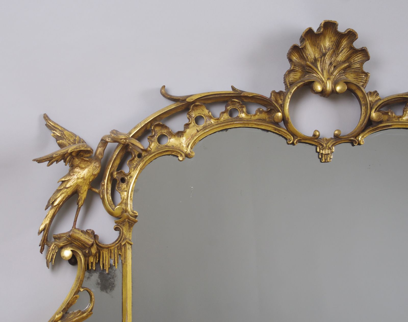 19th Century Chinese Chippendale Style Giltwood Overmantle Mirror photo 2950.0