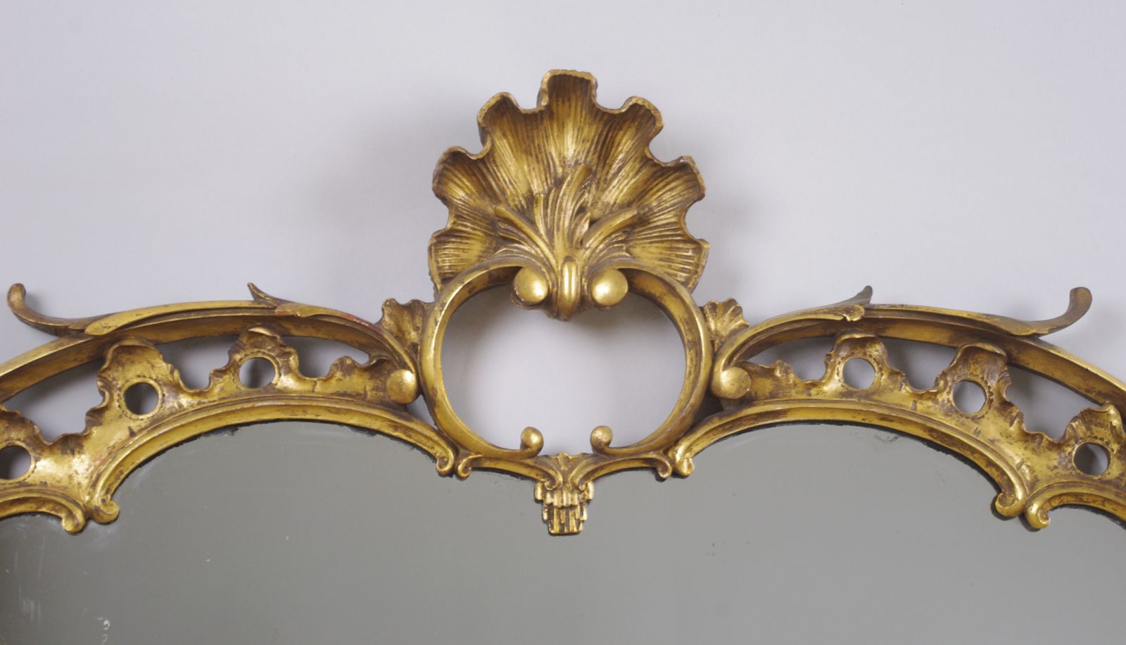 19th Century Chinese Chippendale Style Giltwood Overmantle Mirror photo vinterior