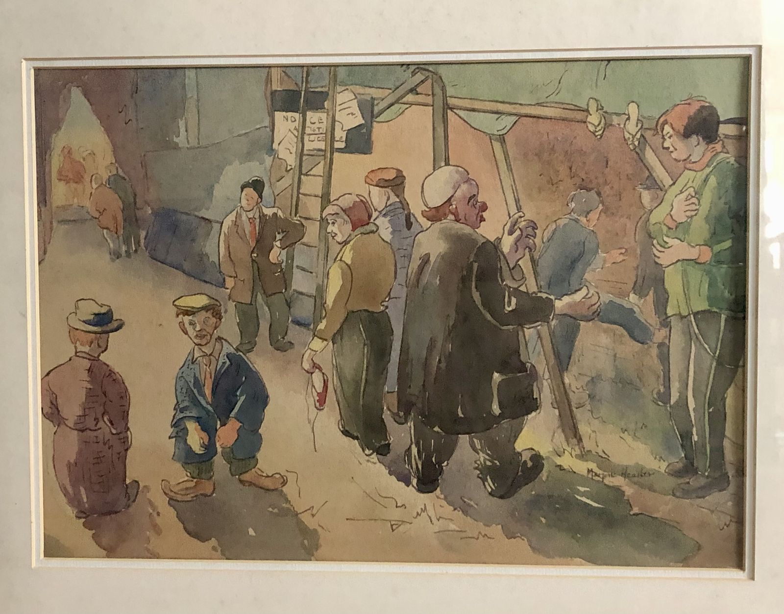 Watercolour, Marjorie Heather, Mid Century Modern photo vintage