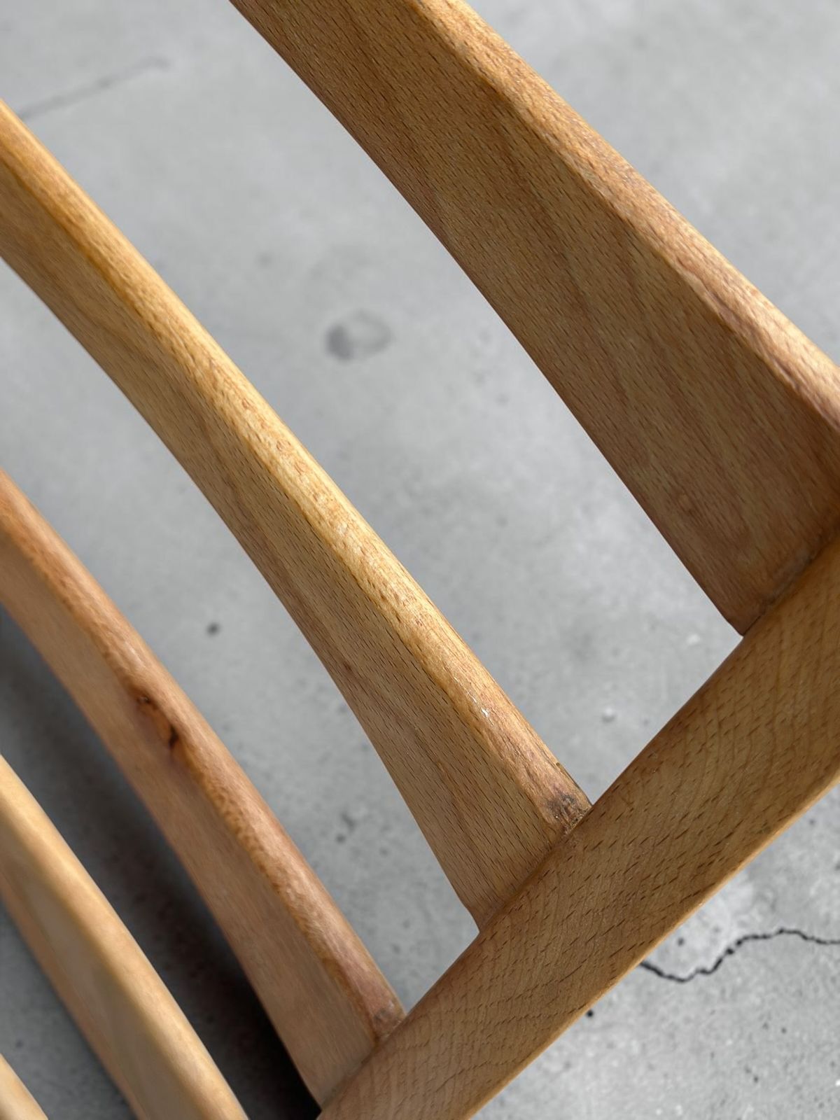 photo for sale Pair Of Vintage East German Ladderback Dining Chairs Available In Blue Or Pink Linwood Upholstery