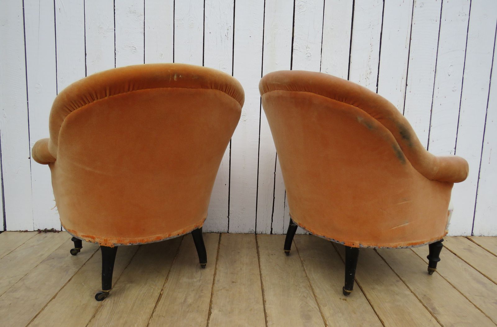 Pair Of Antique Napoleon III Tub Chairs photo for sale