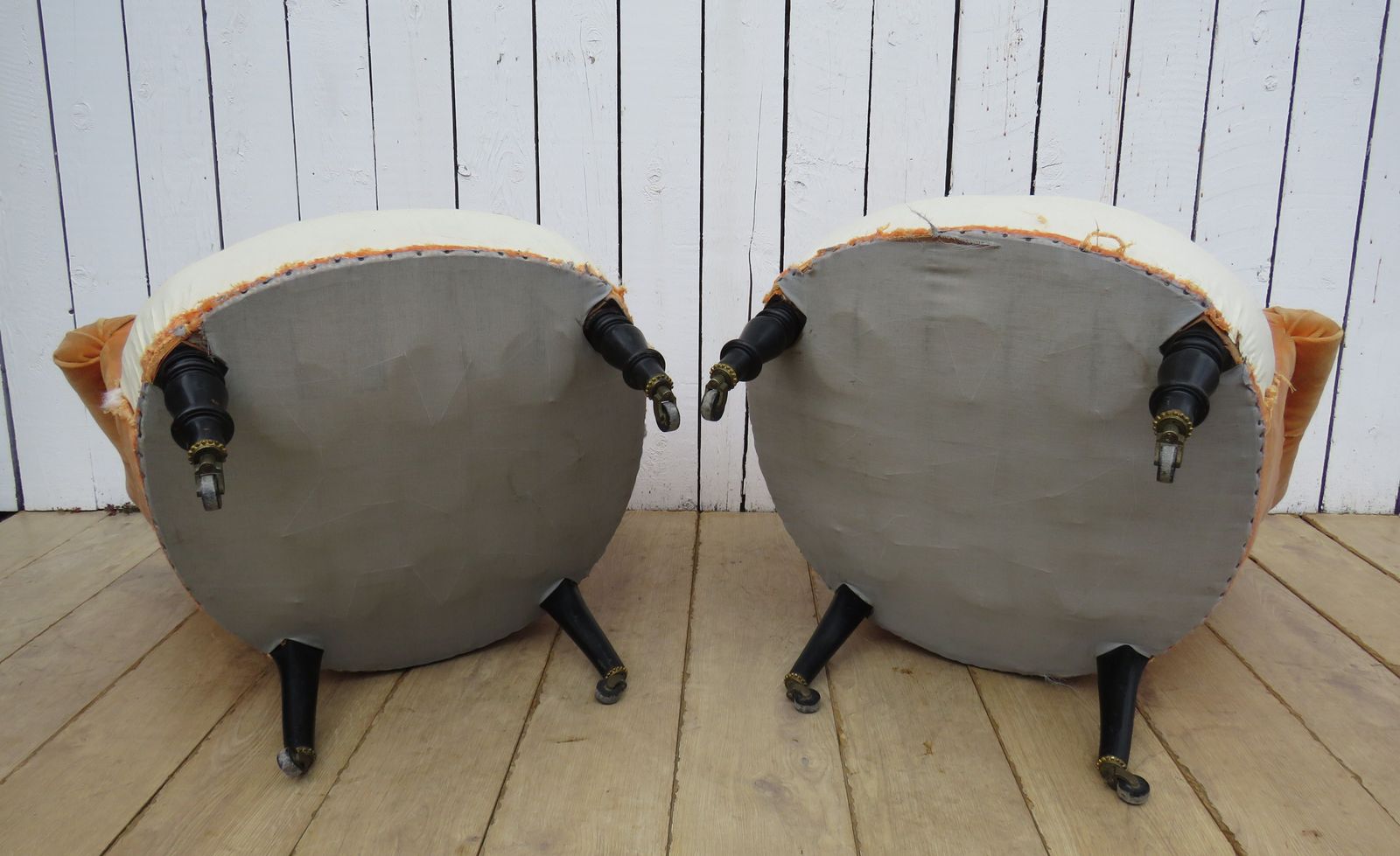 Pair Of Antique Napoleon III Tub Chairs photo vintage