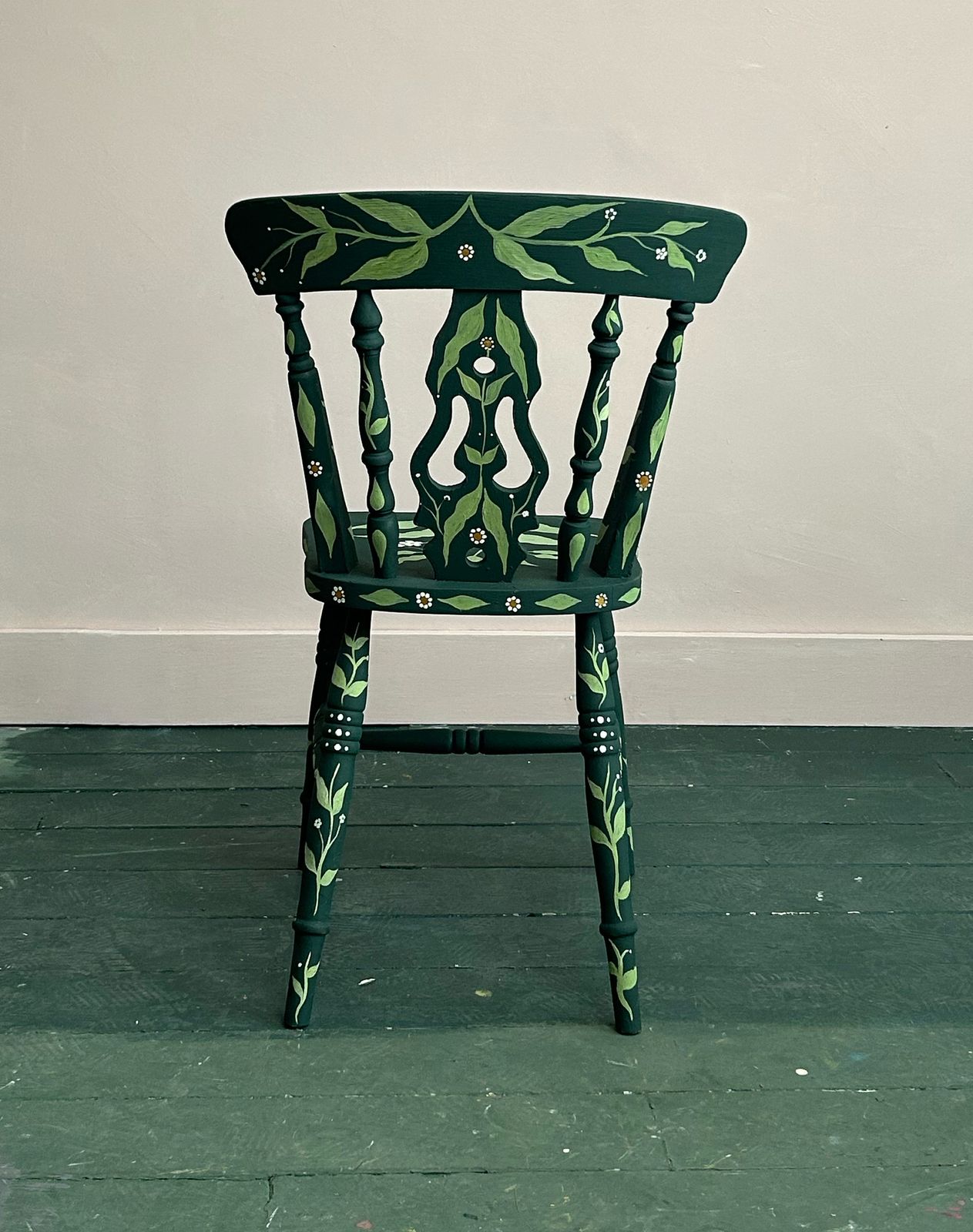 Two Hand Painted Folk Art Chairs photo Furniture