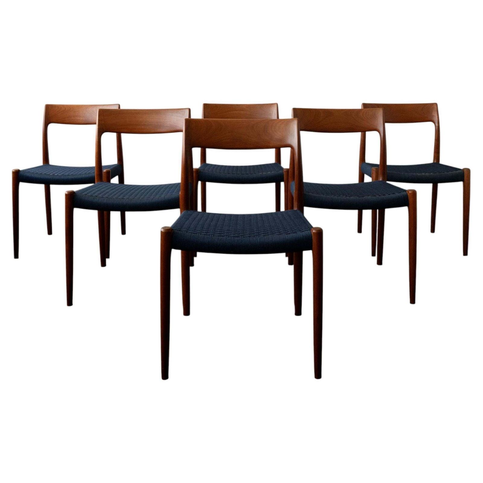 Mid Century Modern Teak Dining Chairs Model 77 By Niels Otto Møller, 1960s