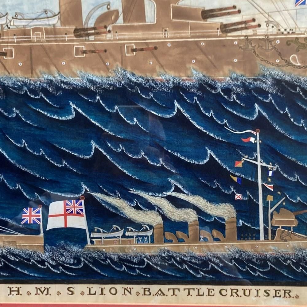 Naive Maritime Watercolour   Hms Lion photo 1250.0