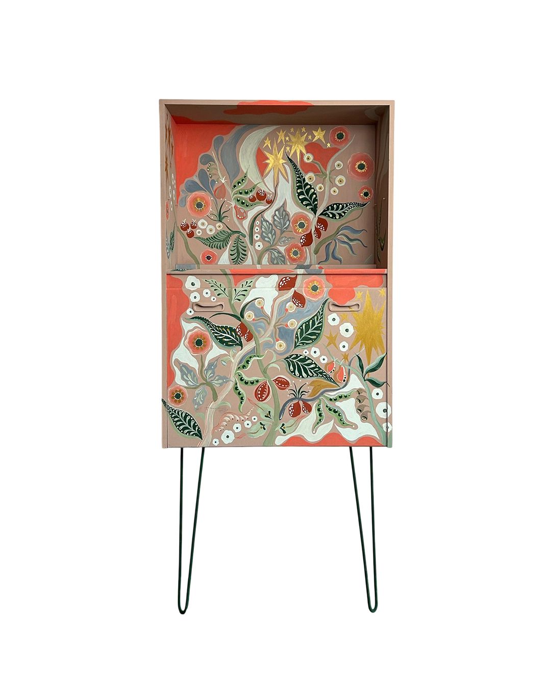 Hand Painted Cabinet Inspired By Josef Frank